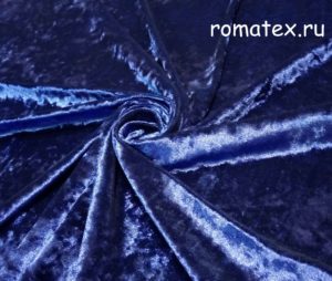 Швейная ткань
 Бархат для штор Крэш синий однотонный
